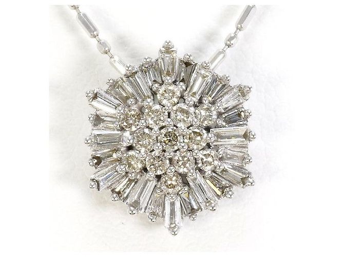 Autre Marque Colar de ouro branco Au750 e diamantes Prata