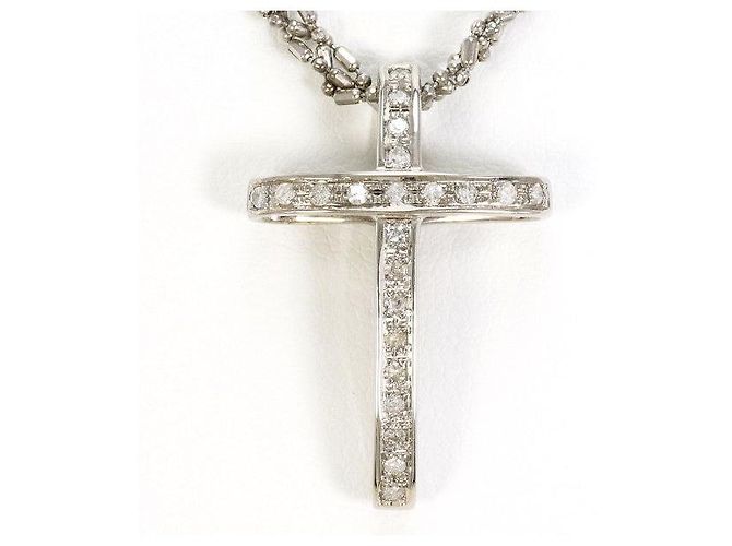 Autre Marque Collana in oro bianco 14K e diamanti Argento