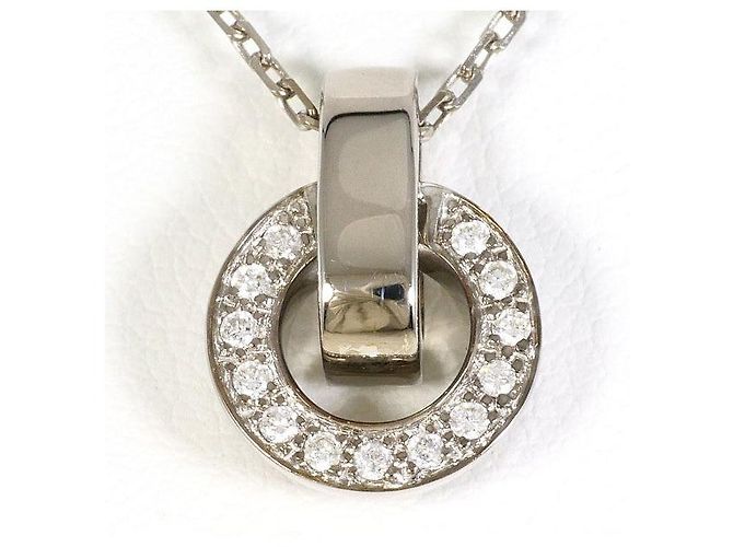 Autre Marque Collar de oro blanco Au750 y diamantes Plata