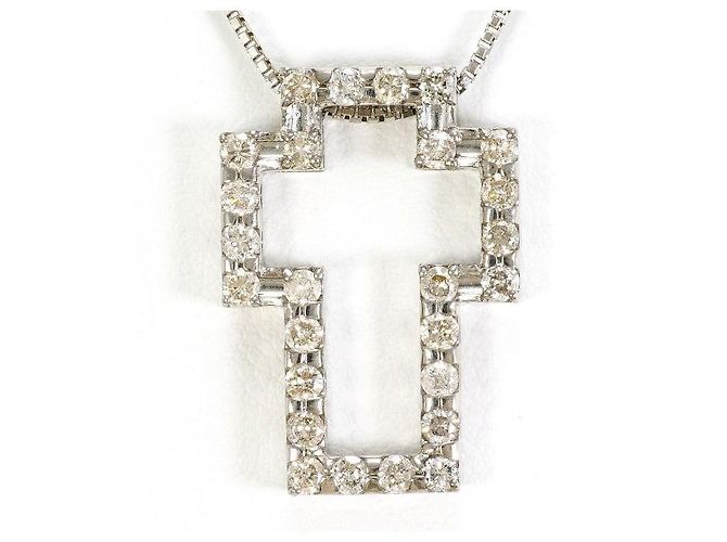 Autre Marque Collana in oro bianco Au750 e diamanti D'oro
