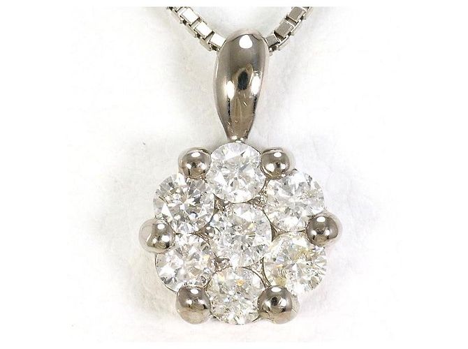 Autre Marque Collar de oro blanco Au750 y diamantes Plata