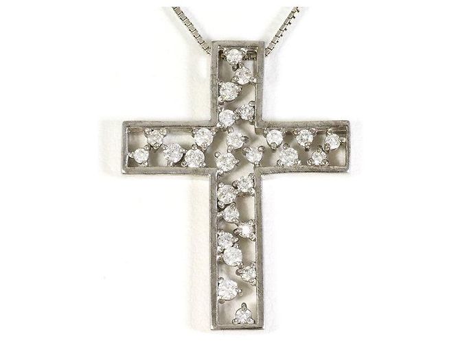 Autre Marque Collana in oro bianco Au750 e diamanti Argento