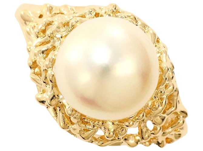 Autre Marque K14 Gelbgold-Perlenring Golden
