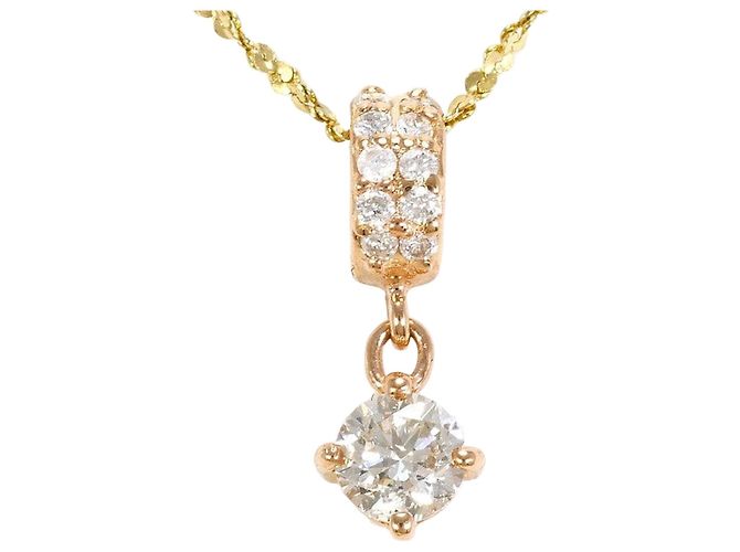 Autre Marque Collana in oro giallo e oro rosa K14 con diamanti D'oro