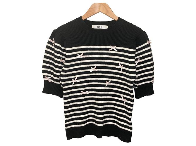Autre Marque FURFUR Stripe Knit Pullover Black