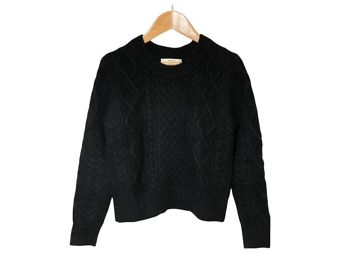 Autre Marque ANAYI Angora Strickpullover Schwarz