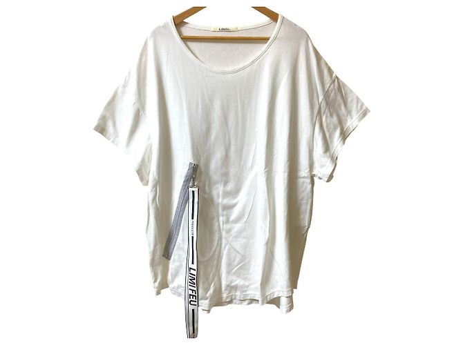 Autre Marque LIMI feu Oversized Top mit Reißverschluss-Design Weiß