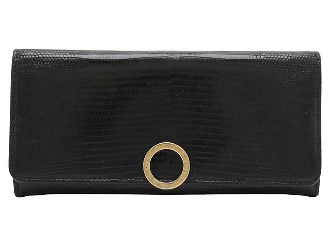 Bulgari Bvlgari Bvlgari Lizard Long Wallet Black