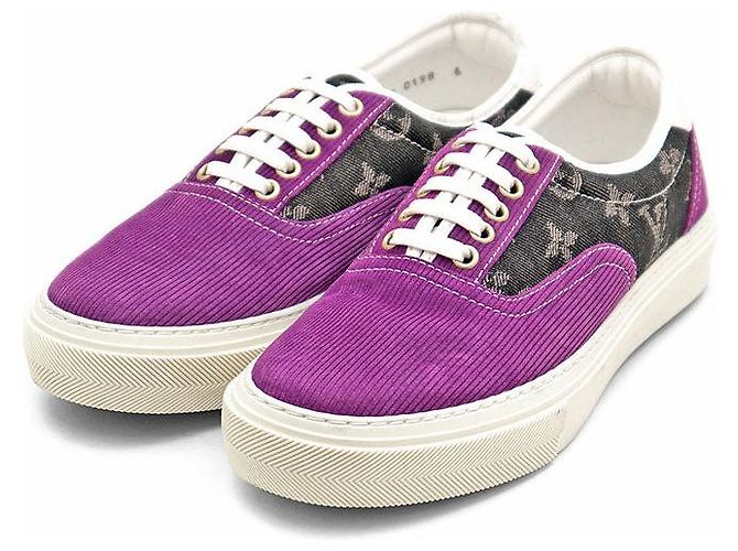 Louis Vuitton Trocadero Monogram Denim Corduroy Sneaker Schwarz Lila