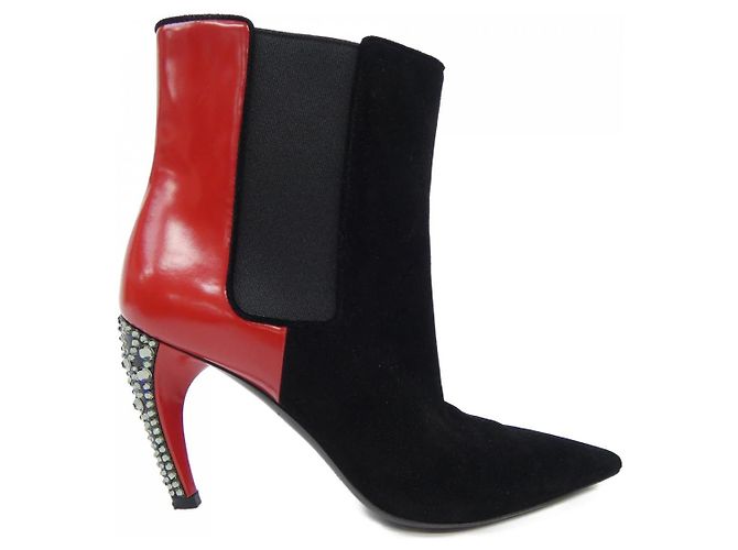 Louis Vuitton Stiefel Schwarz Rot