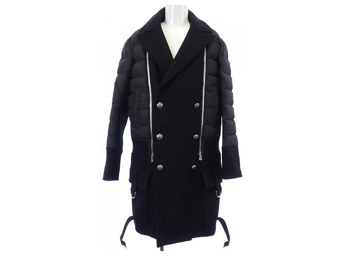 Autre Marque Balmain Wool Coat Black