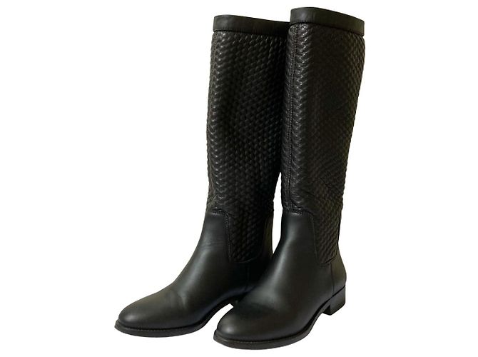 Botas longas de malha combinada Jimmy Choo Preto