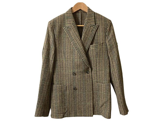 Veste de tailleur croisée en laine ami alexandre mattiussi Beige