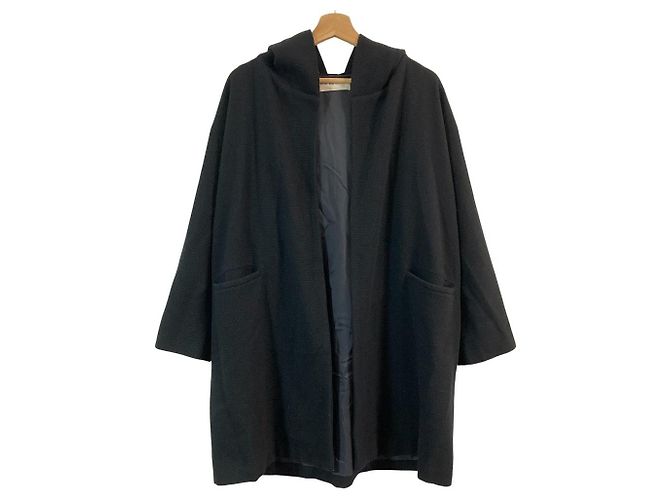 Autre Marque Abrigo de lana con capucha evam eva Negro