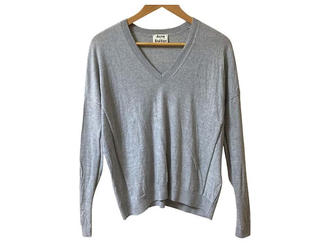 V-Ausschnitt Strickpullover Acne Studios Braun 