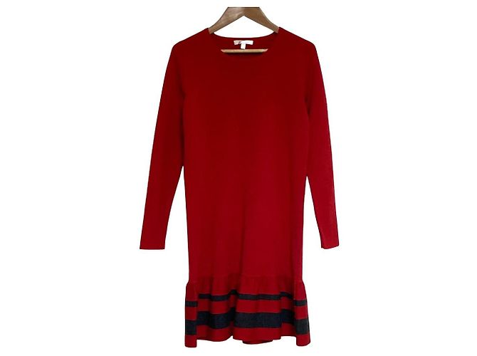 Autre Marque Paule Ka Strickkleid Braun Rot