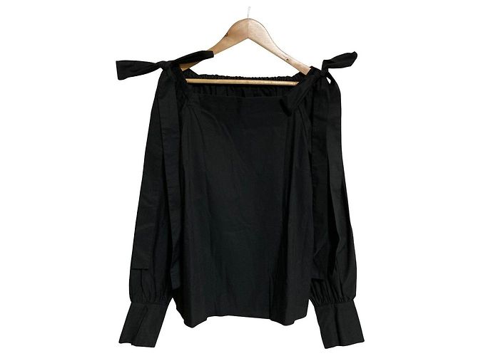 Autre Marque Camicetta FRAY I.D FWFB241097 con nastro e spalle scoperte Nero