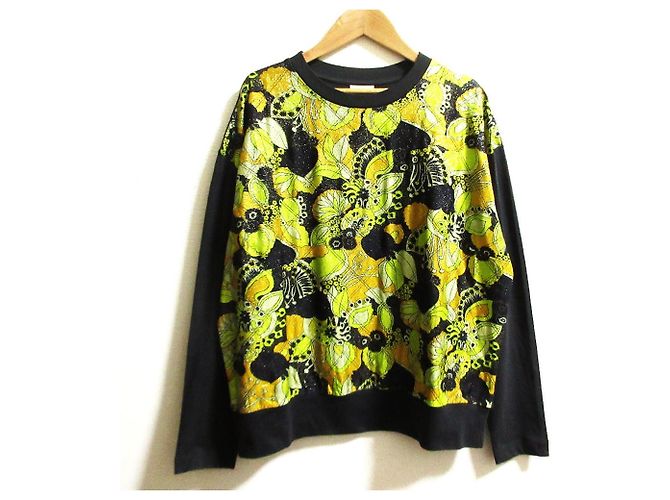 Autre Marque Top a maniche lunghe in jacquard Dries Van Noten Marrone Arancione Giallo