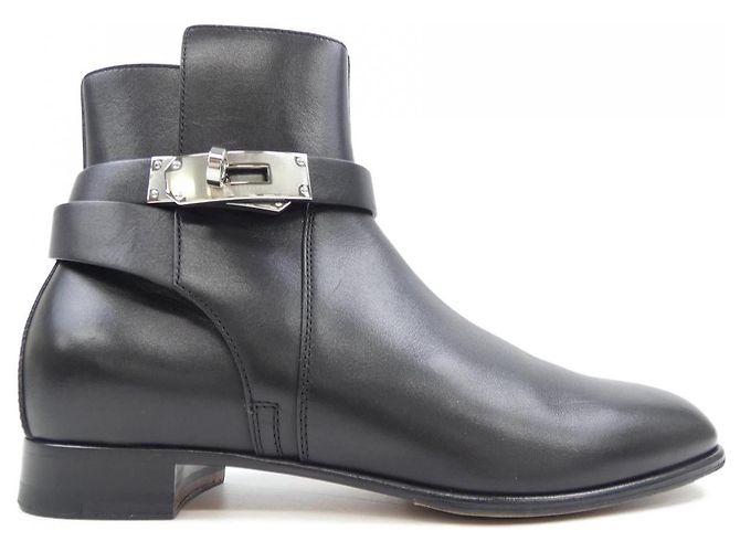 Hermès Botas de couro de bezerro Hermes Neo Kelly com fivela Preto