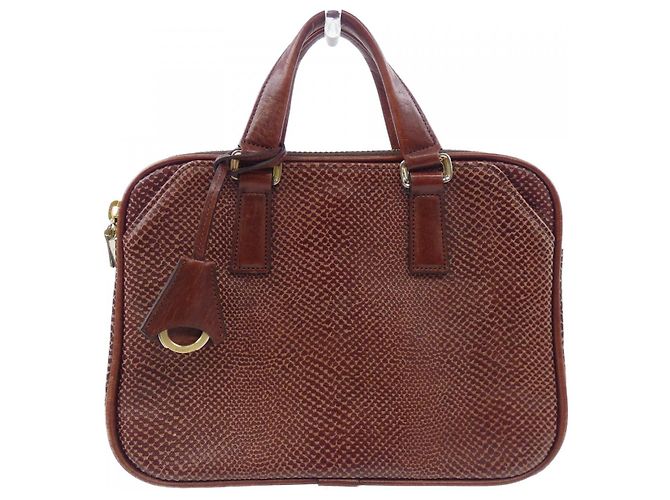Autre Marque Bolsa de Ombro de Couro Aniary Marrom