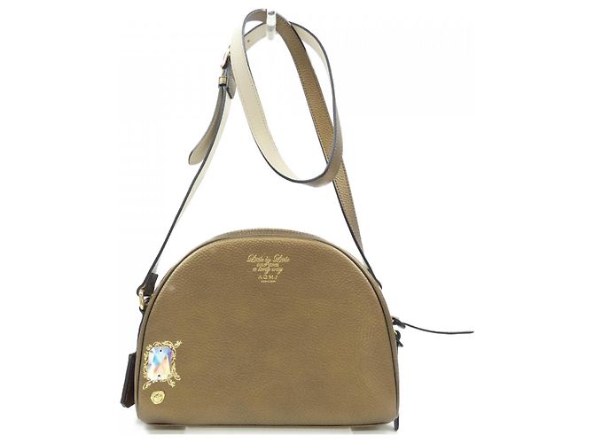 Autre Marque Bolsa de mão de couro ADMJ Dourado
