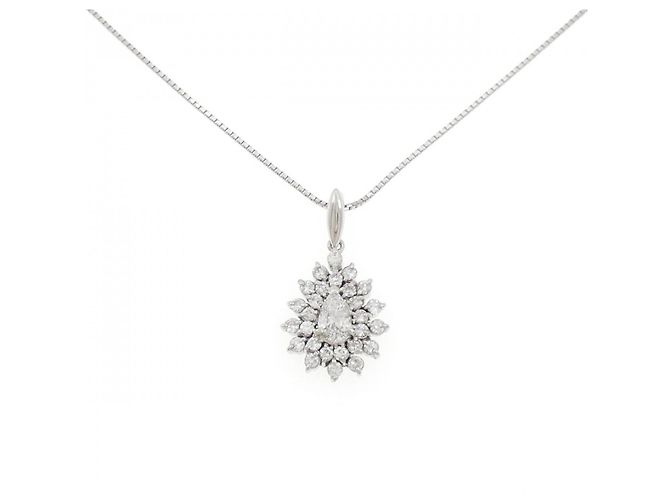 Autre Marque Collana con Diamanti Pt900 Pt850 Argento