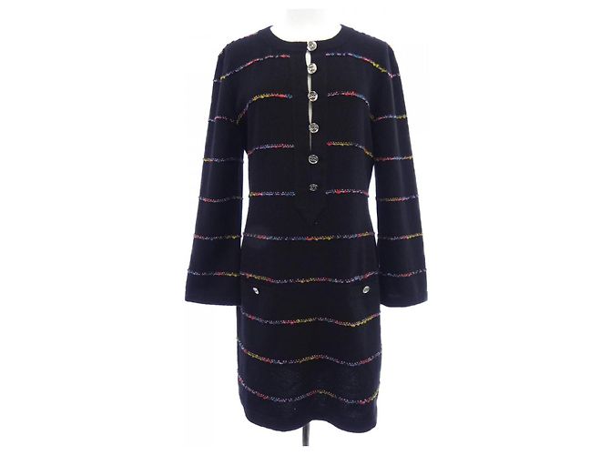 Chanel METIERS D'ART Kaschmirkleid Schwarz