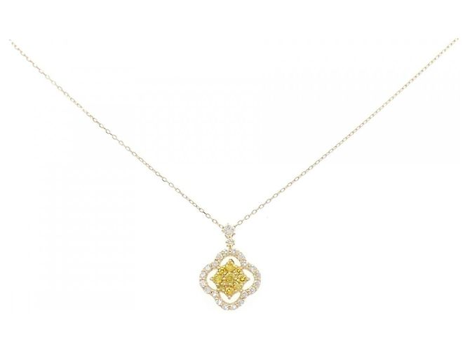Autre Marque Colar de ouro Au750 e diamantes Dourado