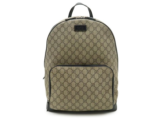 Gucci GG Supreme Canvas Backpack Black Beige