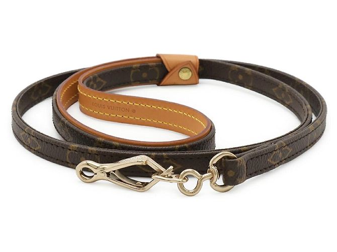Correa para perro Louis Vuitton Baxter MM Monogram Castaño