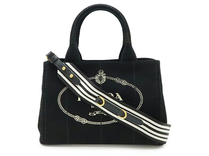 Tote Prada CANAPA Canvas 2way Bag Black