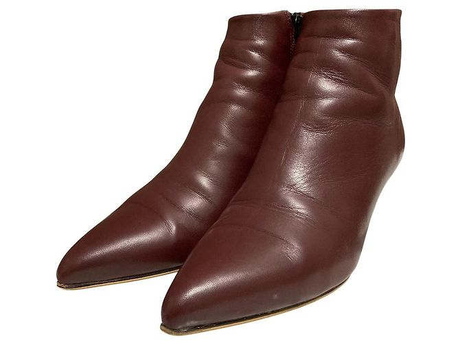 Autre Marque Bottines courtes en cuir Fabio Rusconi Marron Bordeaux
