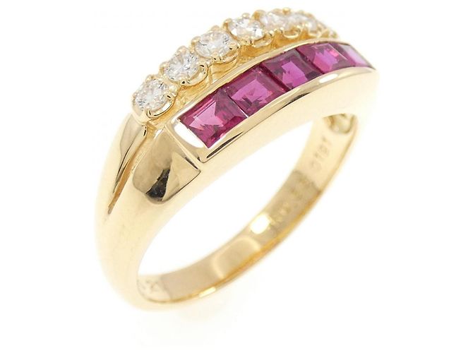 Autre Marque Pola Au750 Ruby Diamond Ring Golden