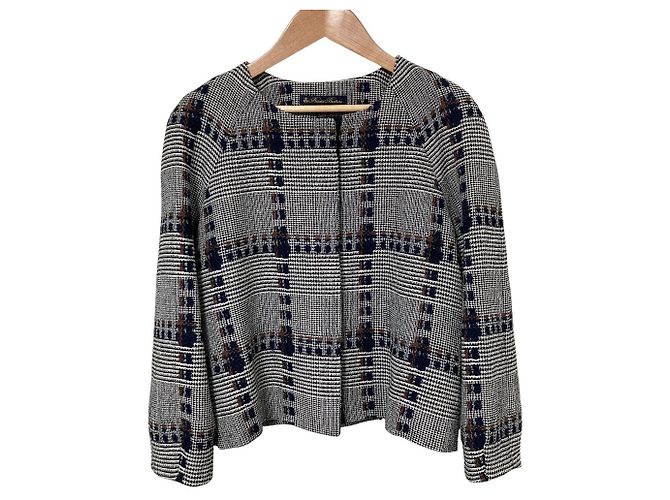 Autre Marque Brooks Brothers Glen Check Wool Jacket Black
