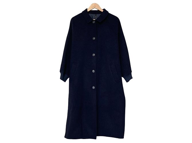 Autre Marque Dignite collier Wool Long Coat Blu Blu navy