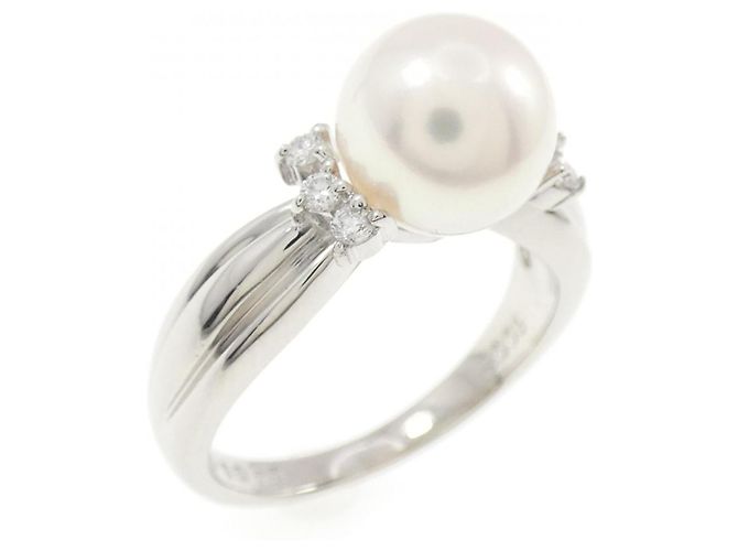 Autre Marque POLA Platin Diamant Akoya Perlenring Silber