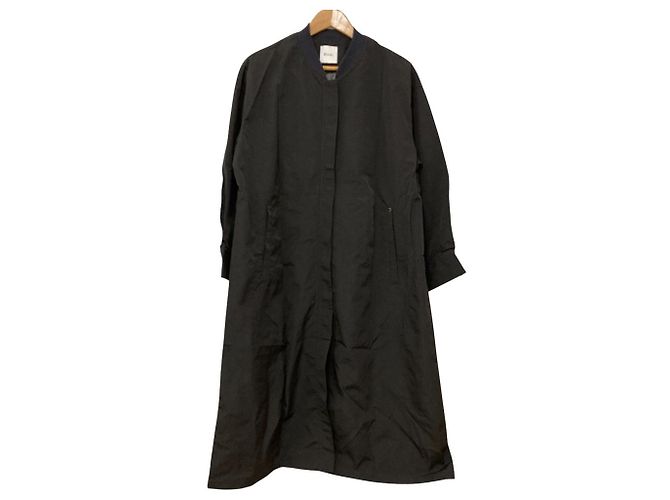 Autre Marque Ezick Nylon Long Coat Black