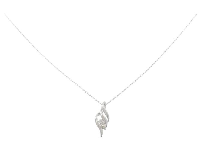 Autre Marque Collar de oro blanco Au750 y diamantes Plata