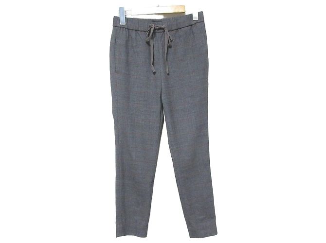 Calça Theory Check Pull-On Marrom