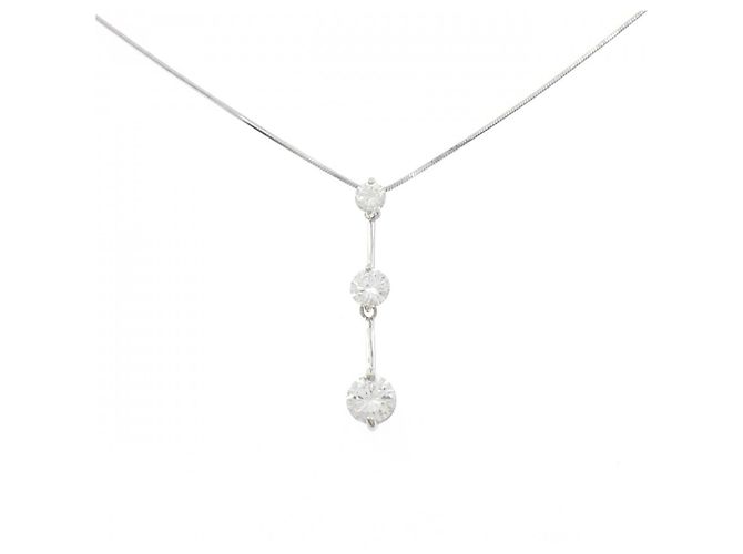Autre Marque Collana con Diamanti Pt900 Pt850 Argento