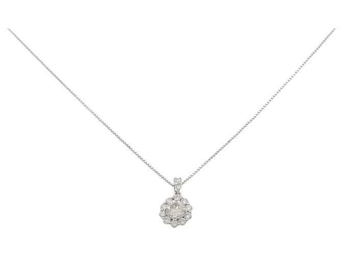 Autre Marque Platin-Diamant-Halskette PT950/PT850 Silber