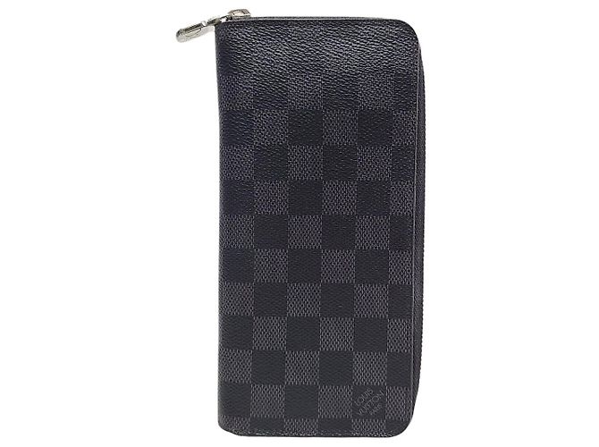 Louis Vuitton Carteira vertical com zíper Damier Graphite Preto