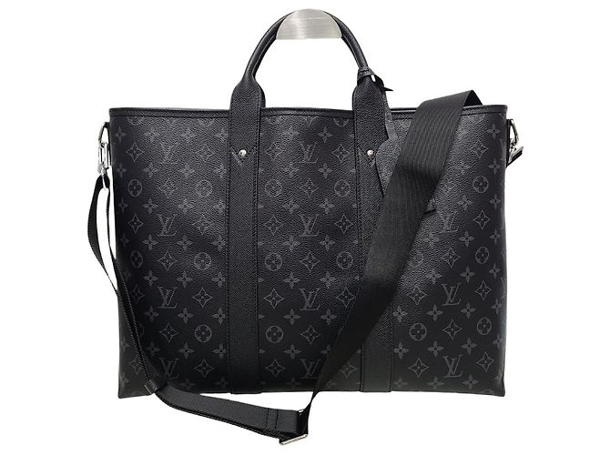 Louis Vuitton Borsa Weekend Tote a tracolla Eclipse Monogram Nero
