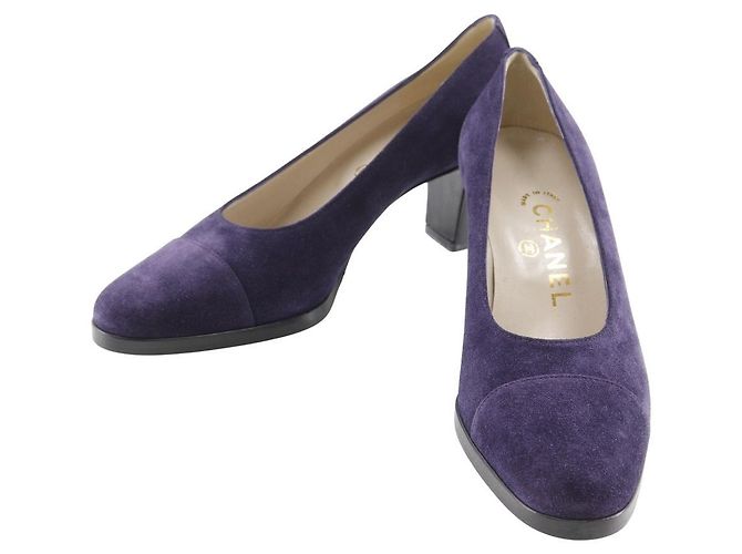 Escarpins Chanel Coco Mark en daim Violet