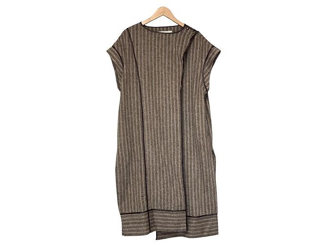 Autre Marque Gilet cappotto 2way con profili a righe Todayful Marrone Marrone chiaro
