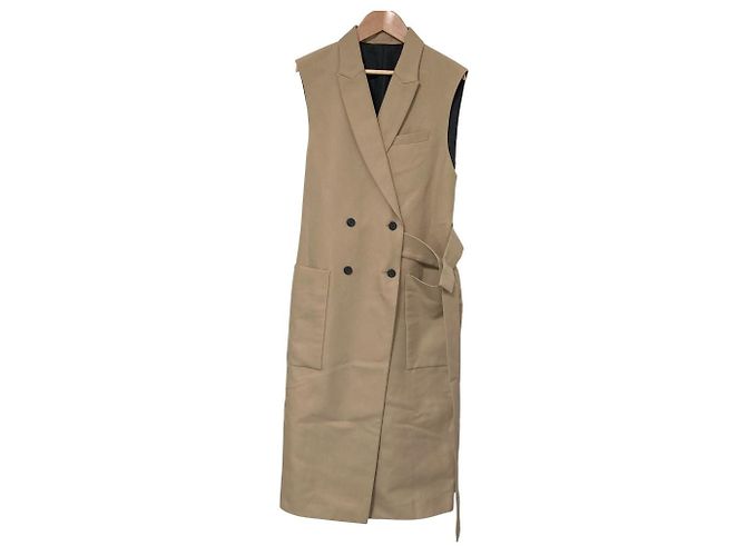 Autre Marque Colete longo de tecido duplo de algodão DRESSTERIOR Marrom Camelo
