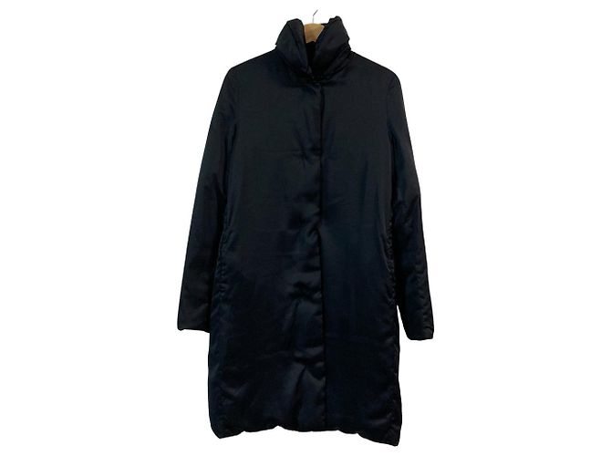 Casaco de cetim e penas Jil Sander Preto