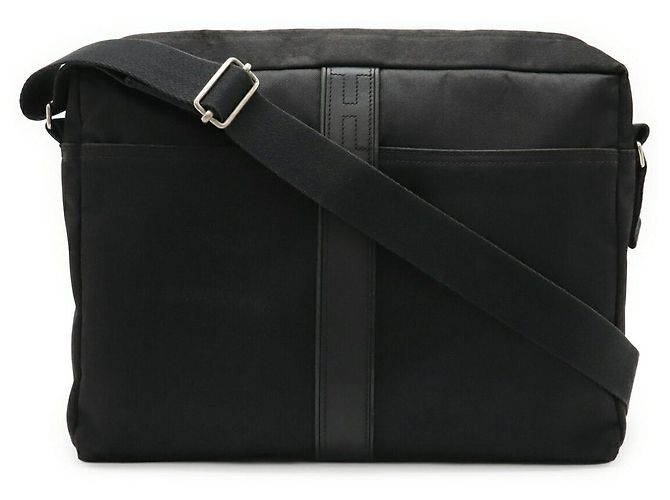 Borsa a tracolla Hermès Acapulco MM in nylon e pelle Nero