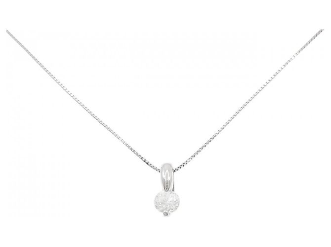 Autre Marque Diamant-Halskette PT900 PT850 Silber