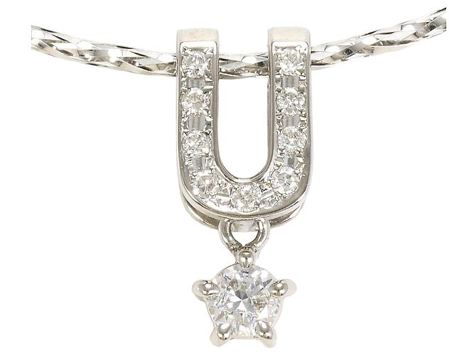 Autre Marque Au750 Weißgold Diamant Halskette Silber